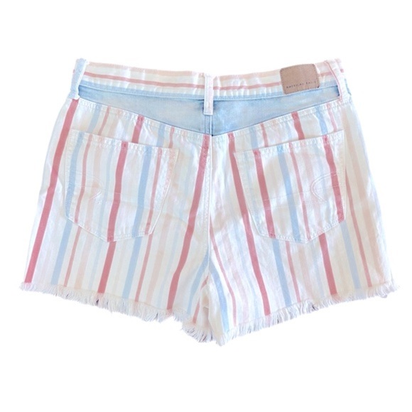 NWOT American Eagle Striped Cut-off Shorts with Patch Pockets Size 8 - Picture 6 of 6